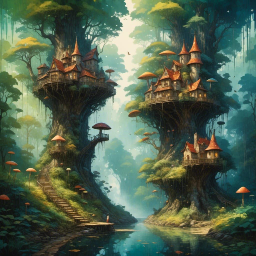 Dreamy Surreal Fairy Houses in Fairyland Forest