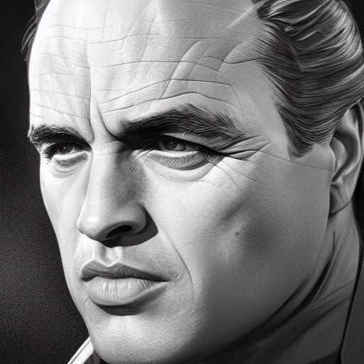 Marlon Brando Portrait in Art Nouveau Style