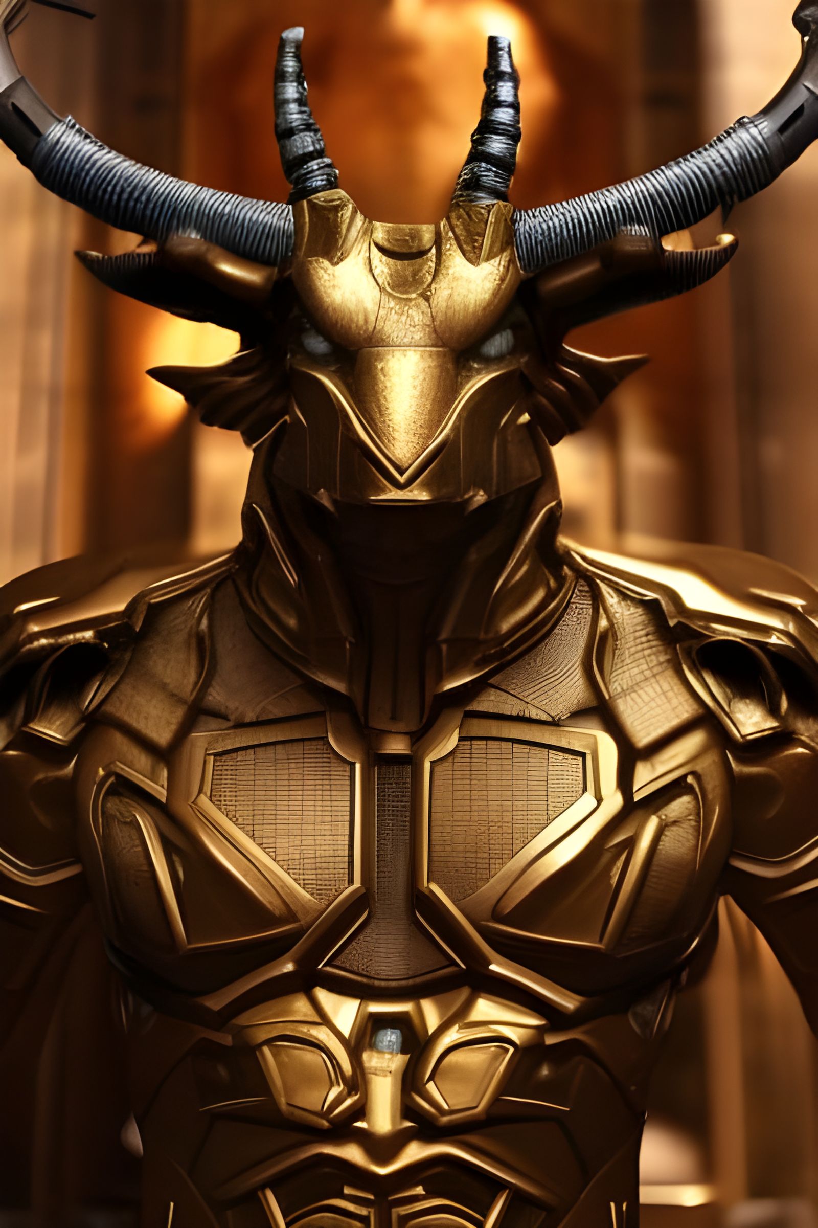 Dapper Cyberpunk Minotaur Portrait in Colorful Ink Flow