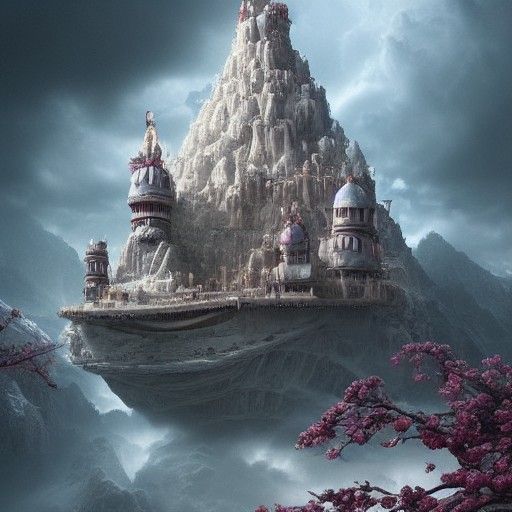 Giant Cake with Frosting and Cherries