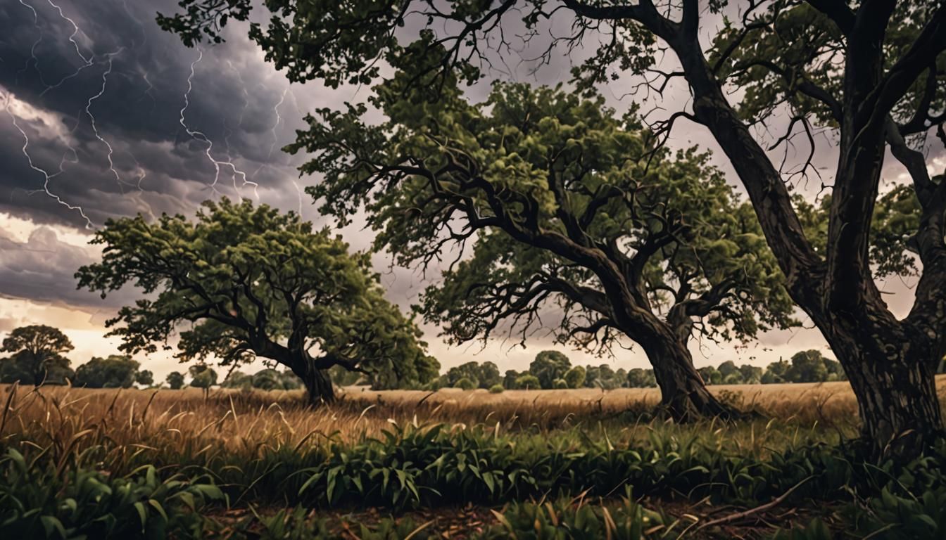 Dramatic Storm Landscape in Hyper-Realistic Digital Art