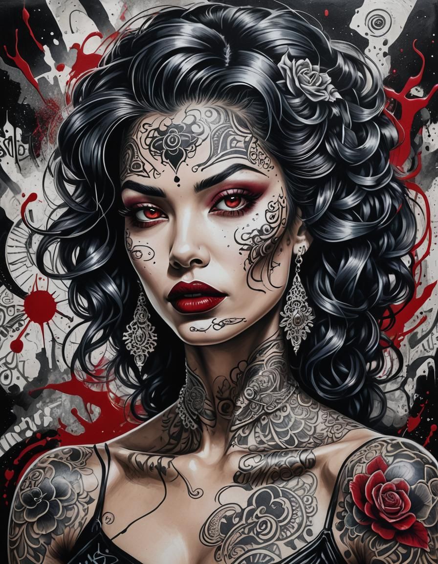 Enigmatic Noir Comic Portrait of a Fantasy Woman