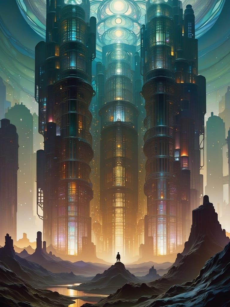 Surreal Art Nouveau Metropolis Rises from Ancient Undergroun...