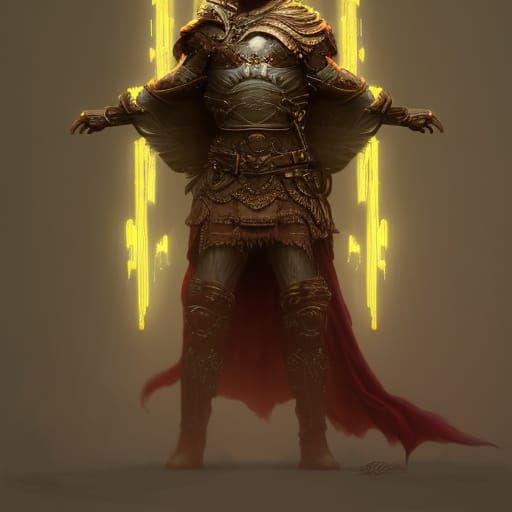 Dark Fantasy Warrior with Green Aura and Lightning