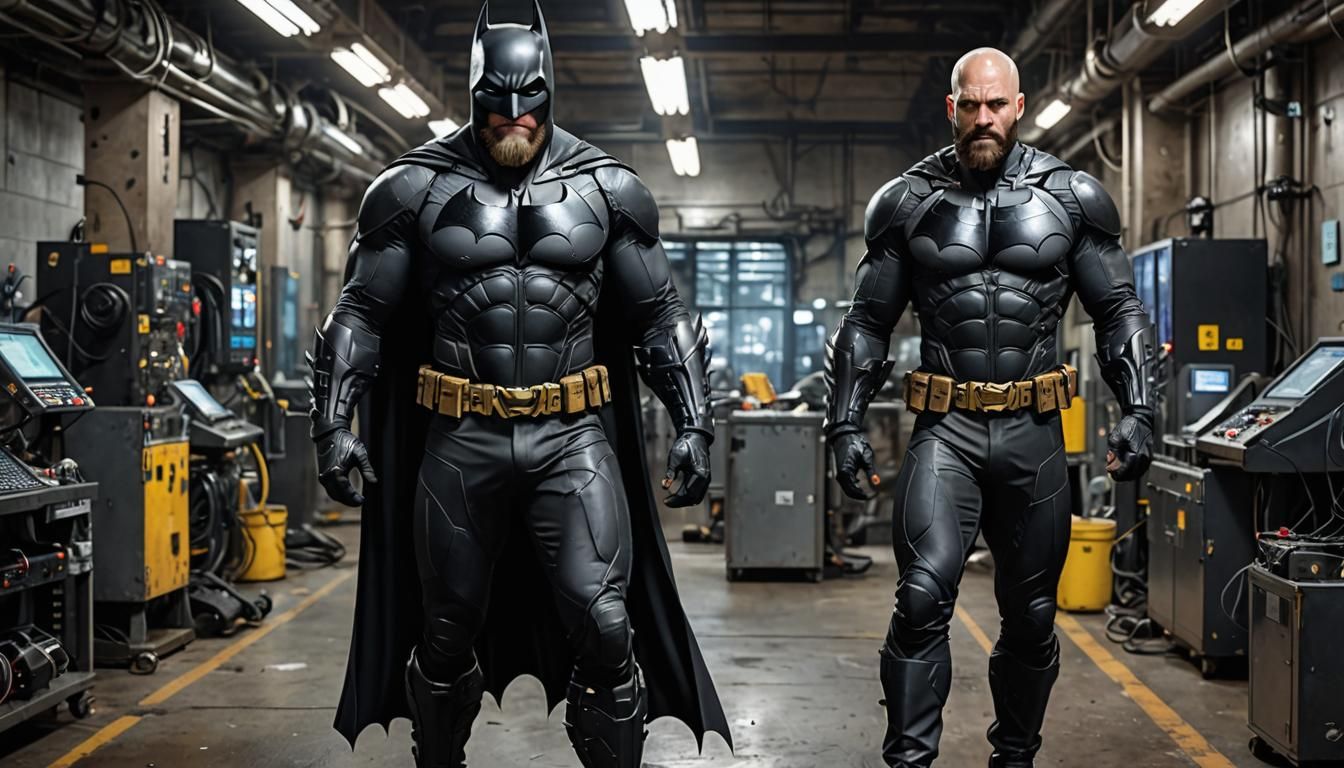 Batman in Black Leather Outfit, Techno Art