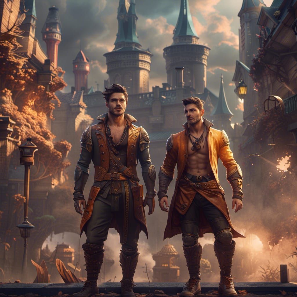 Bromance of Ten Handsome Men: Detailed Matte Painting