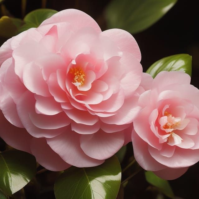 Dreamy Camellia Flowers in Ethereal Surrealism Style