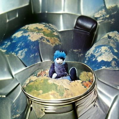 Astronaut in Space Gazing at Earth