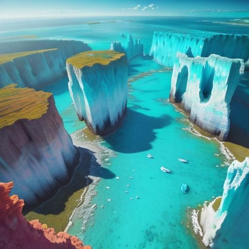 Weathering Caves: Turquoise Waters in Digital Painting