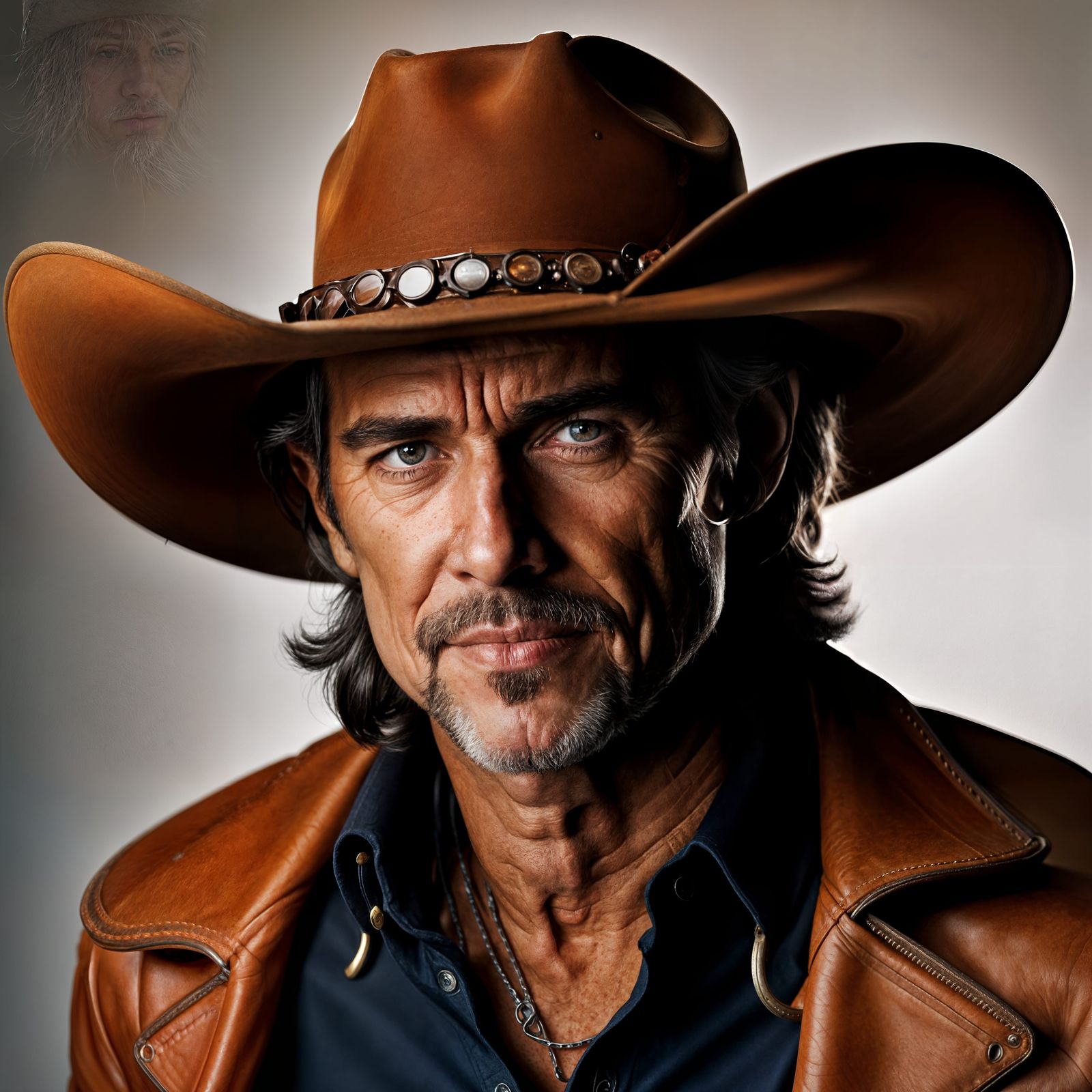 Hyperrealistic Cowboy Portrait with Bokeh