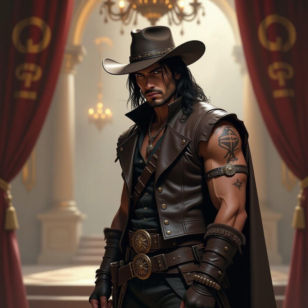 Deviant Palace Throne Room with Mysterious Leader