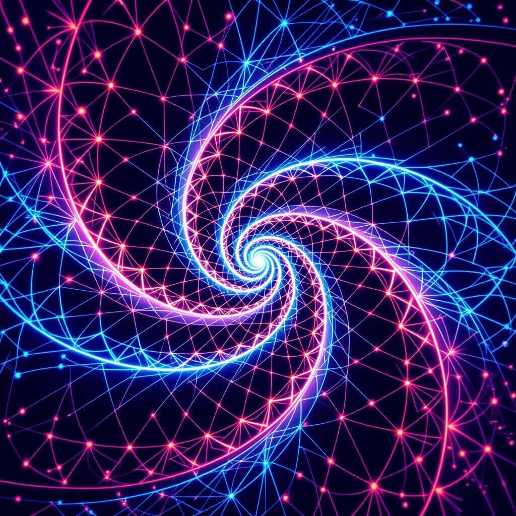 Fractal Spirals and Neon Lights in Generative Art