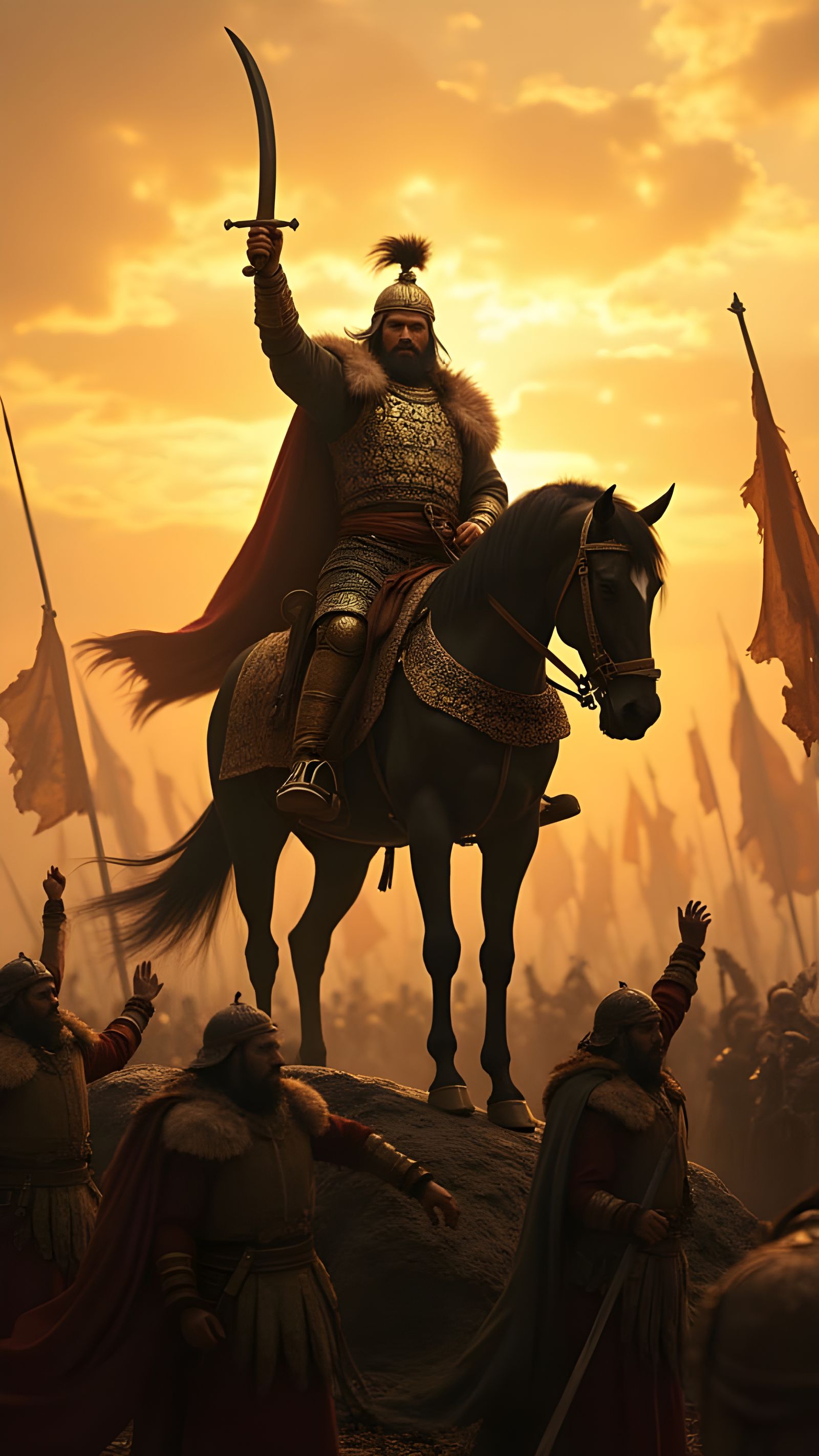 Mongol Empire Victory in Golden Light