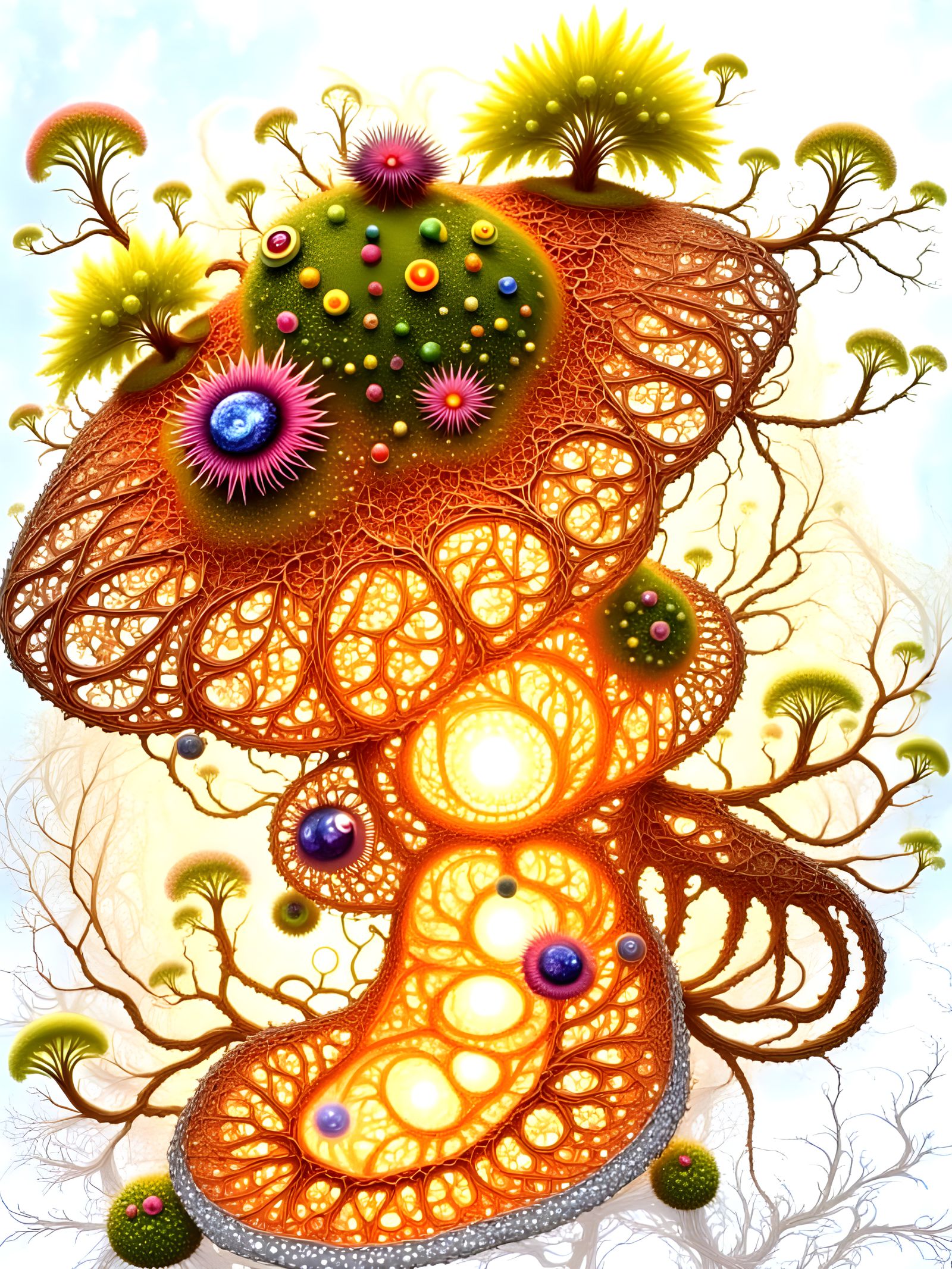 Futuristic Mars Base Eco-City at Sunset