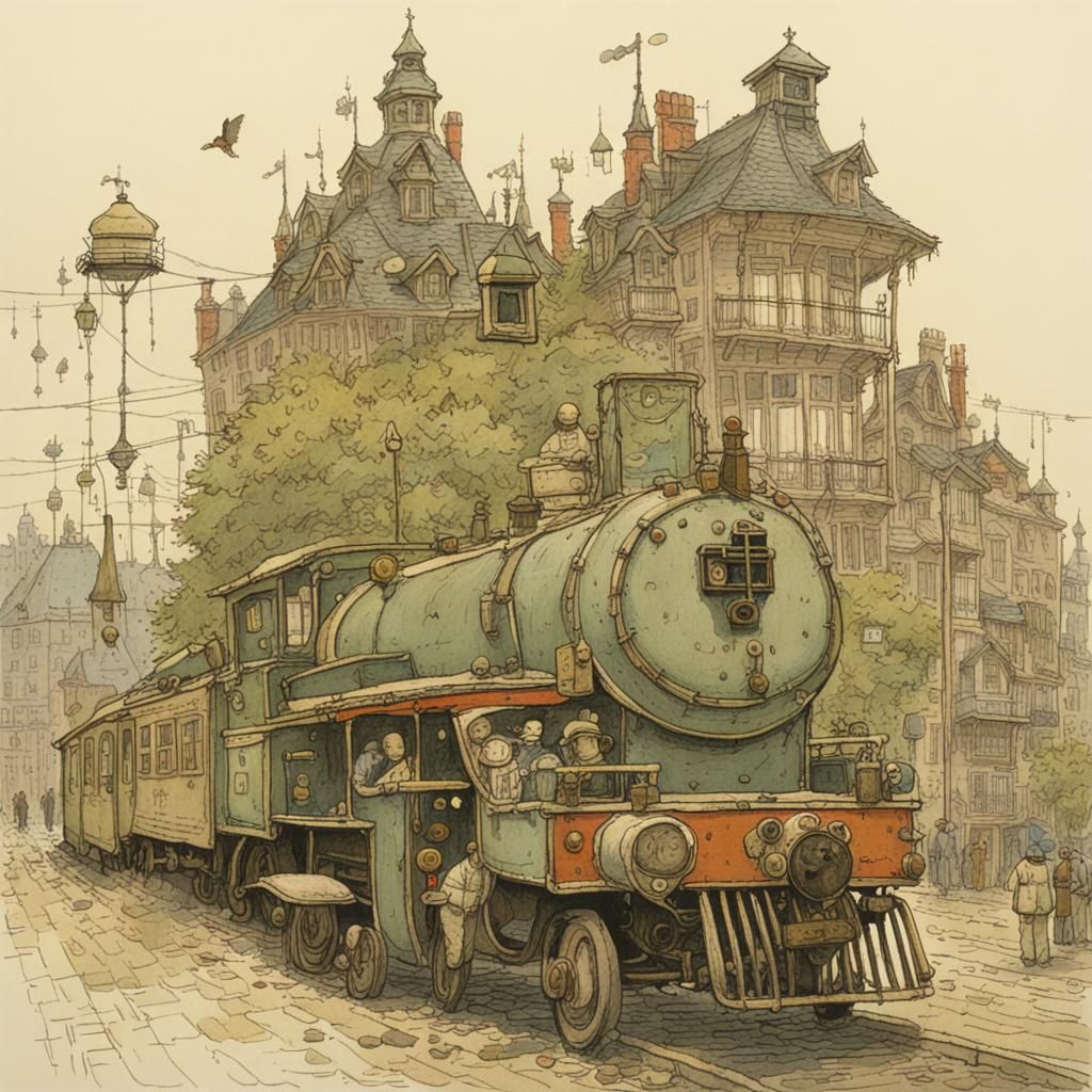 Impressionistic Landscape with Cartoon Elements