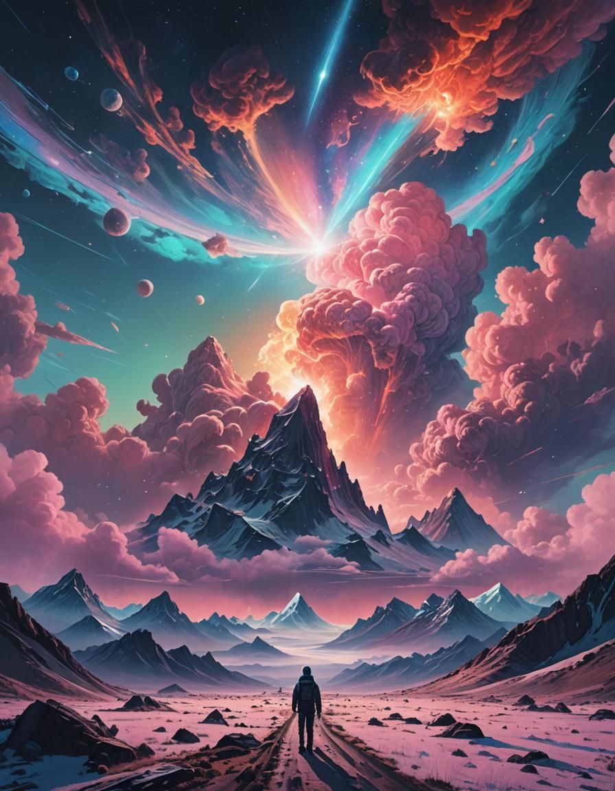Cosmic Dreamworlds in Ethereal Neon