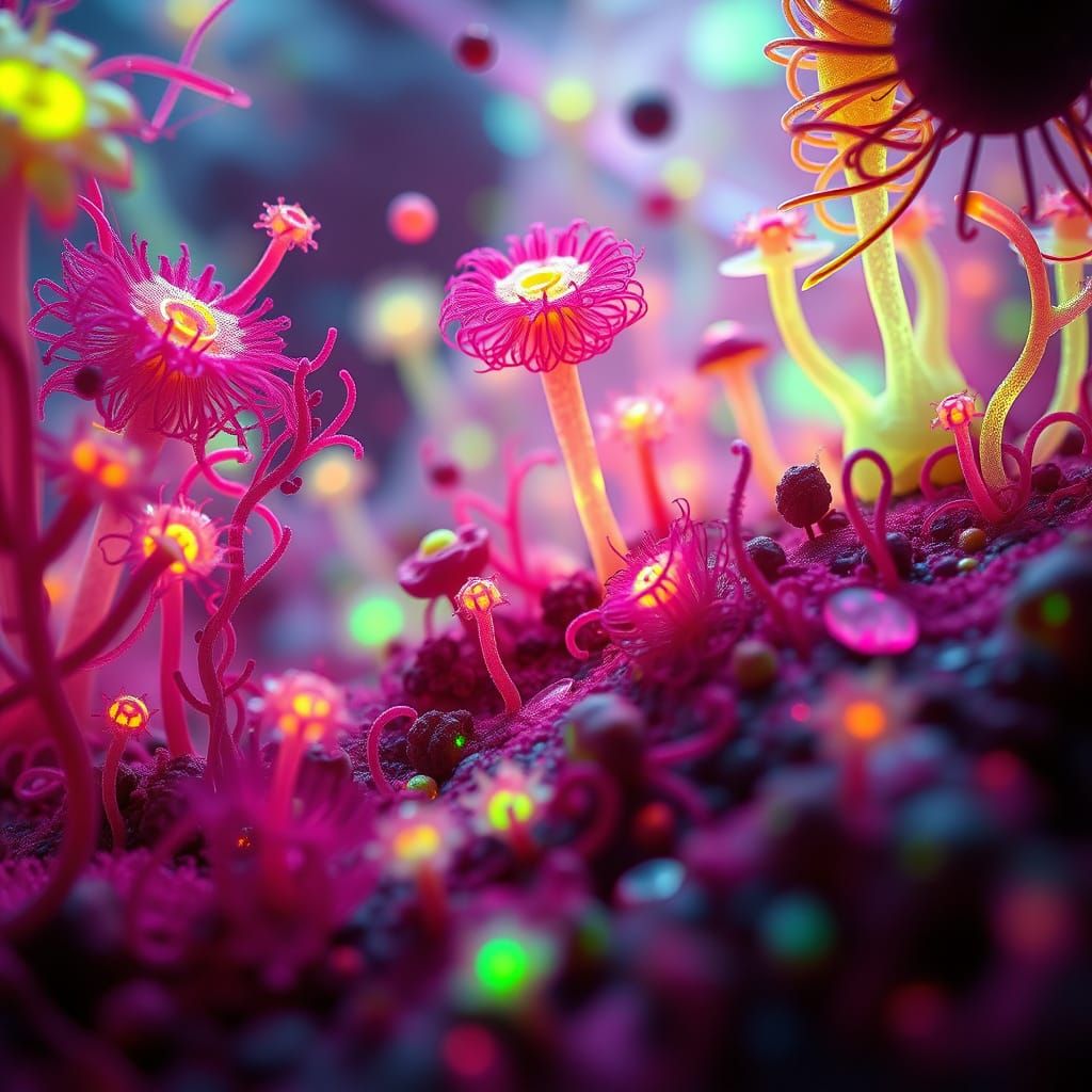 Surreal Bioluminescent Planet Teeming with Alien Life