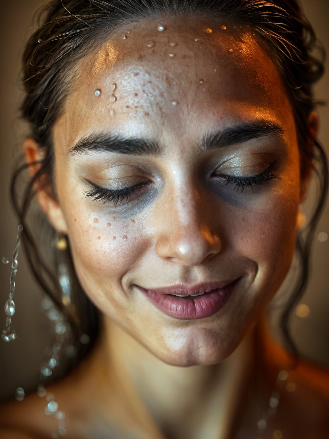 Glowing Woman in a Studio Setting