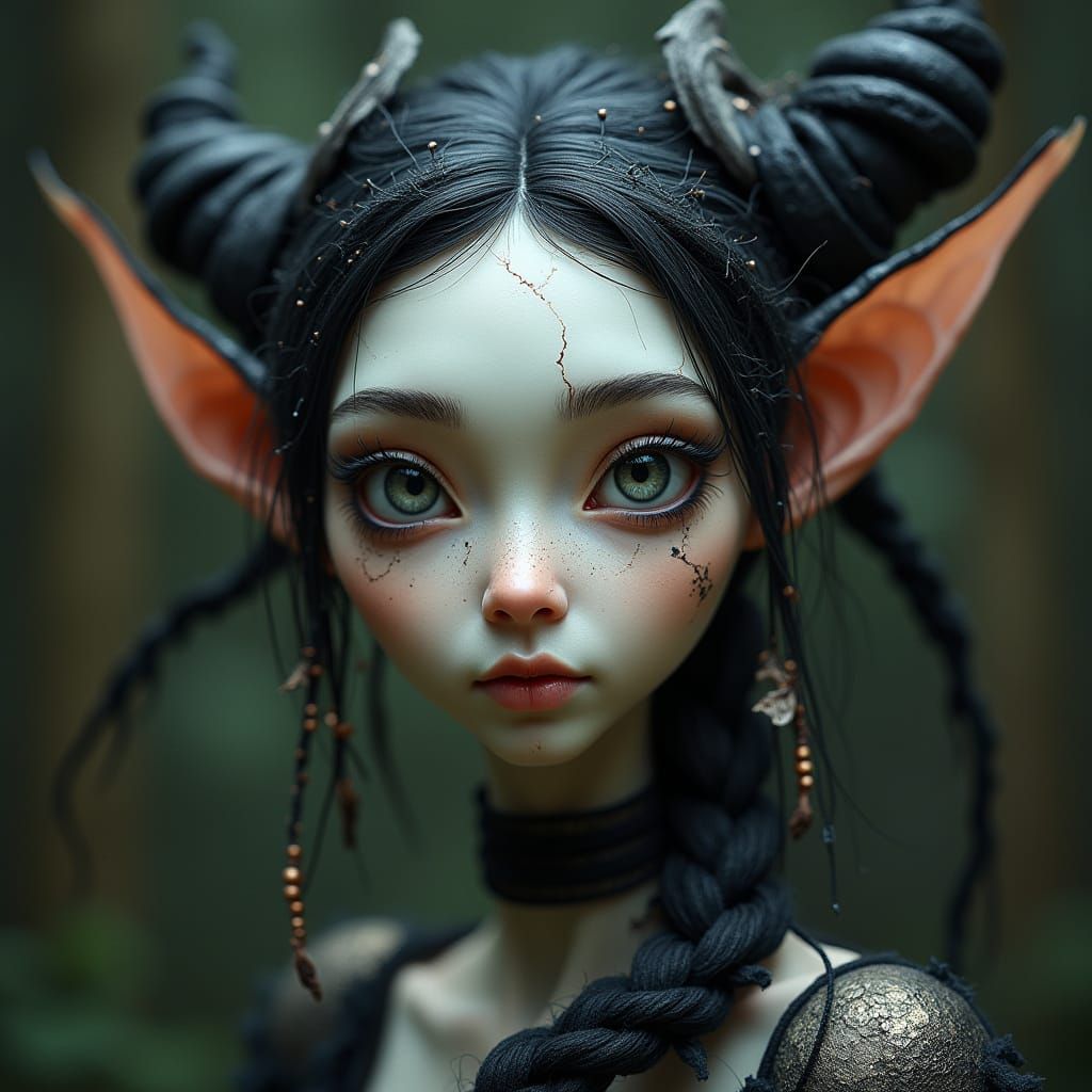 Mystical Fey Woman with Porcelain Skin