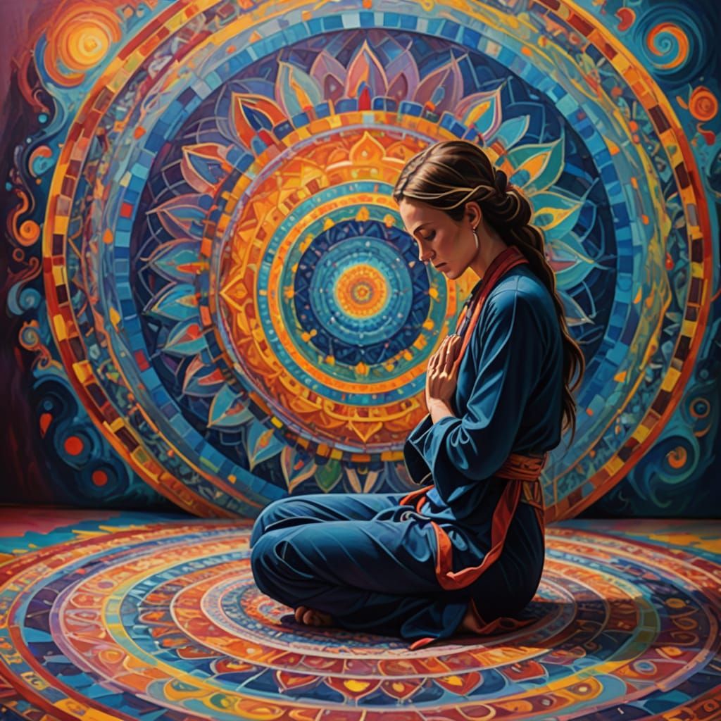 Surreal Psychedelic Goddess Radiates Vibrant Energy