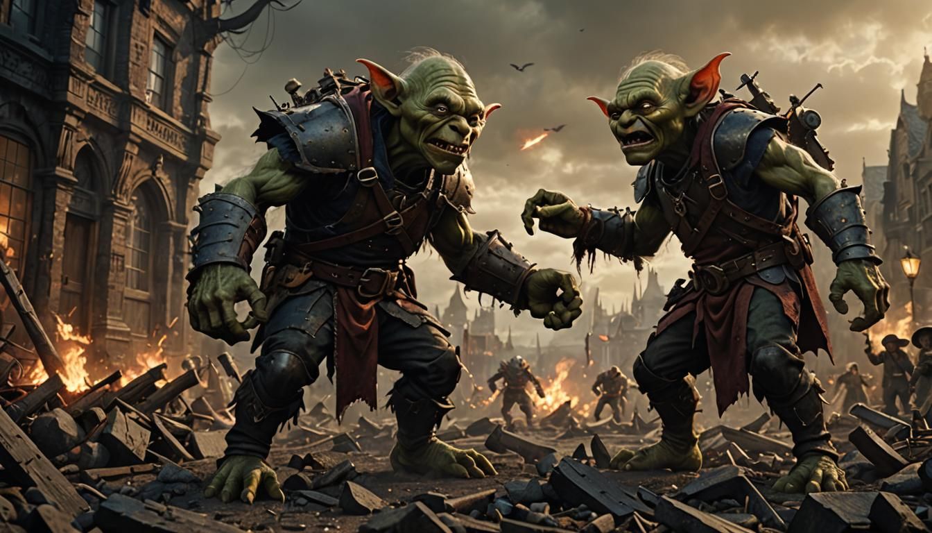 Epic Burt and Ernie Demon Fight: Digital Matte Painting