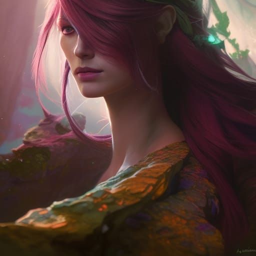 Elven Wizard in Vibrant Fantasy Forest