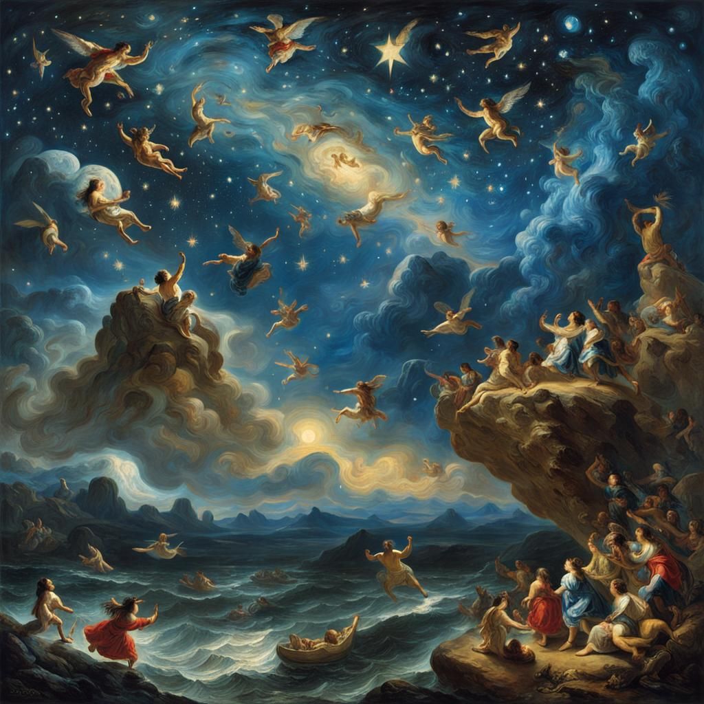 Liberty Guiding the Cosmos: A Surreal Art Fusion