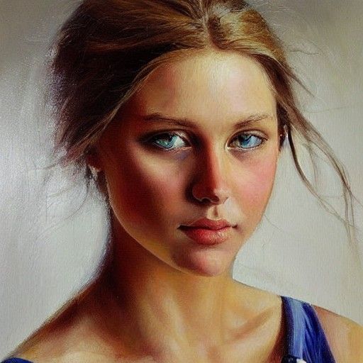 Beautiful German Woman: Oil Painting by Gurney