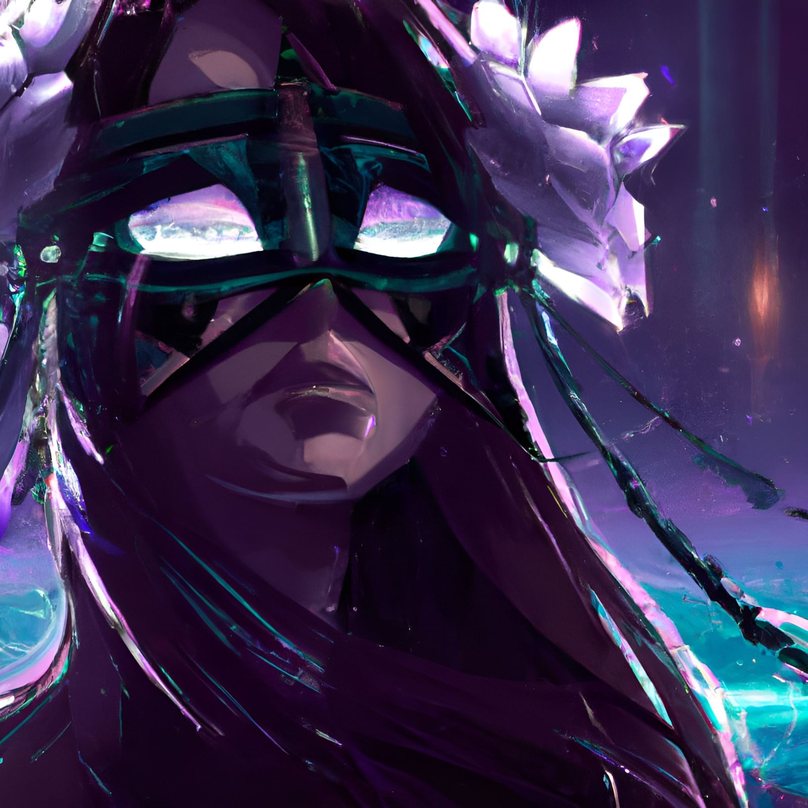 Woman with Blindfold Portrait in Oil Painting Style