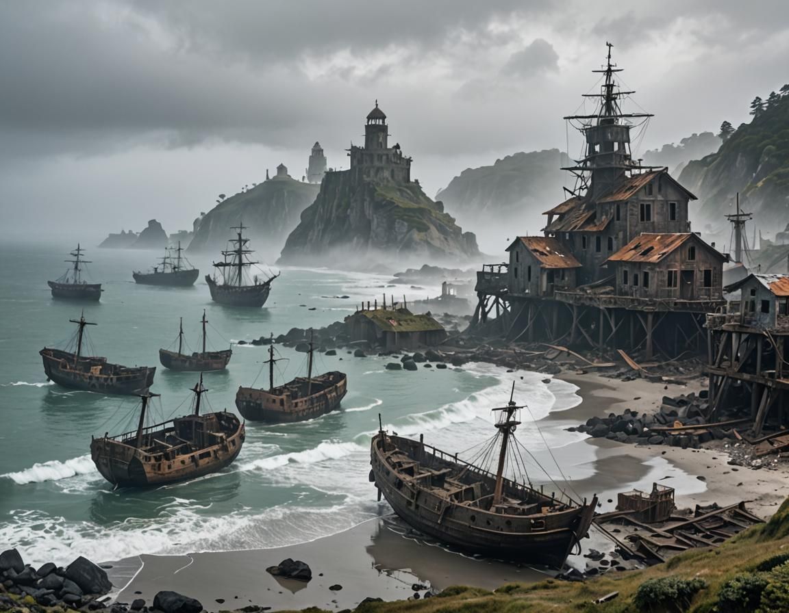 Misty Ruins: Abandoned City by the Sea