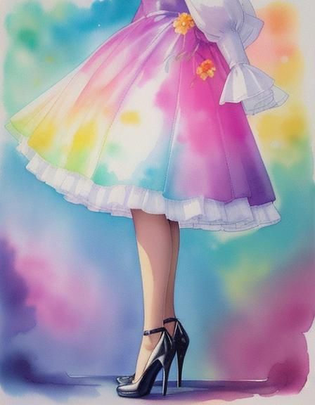 High Heels in 1930s Mixed Media Style