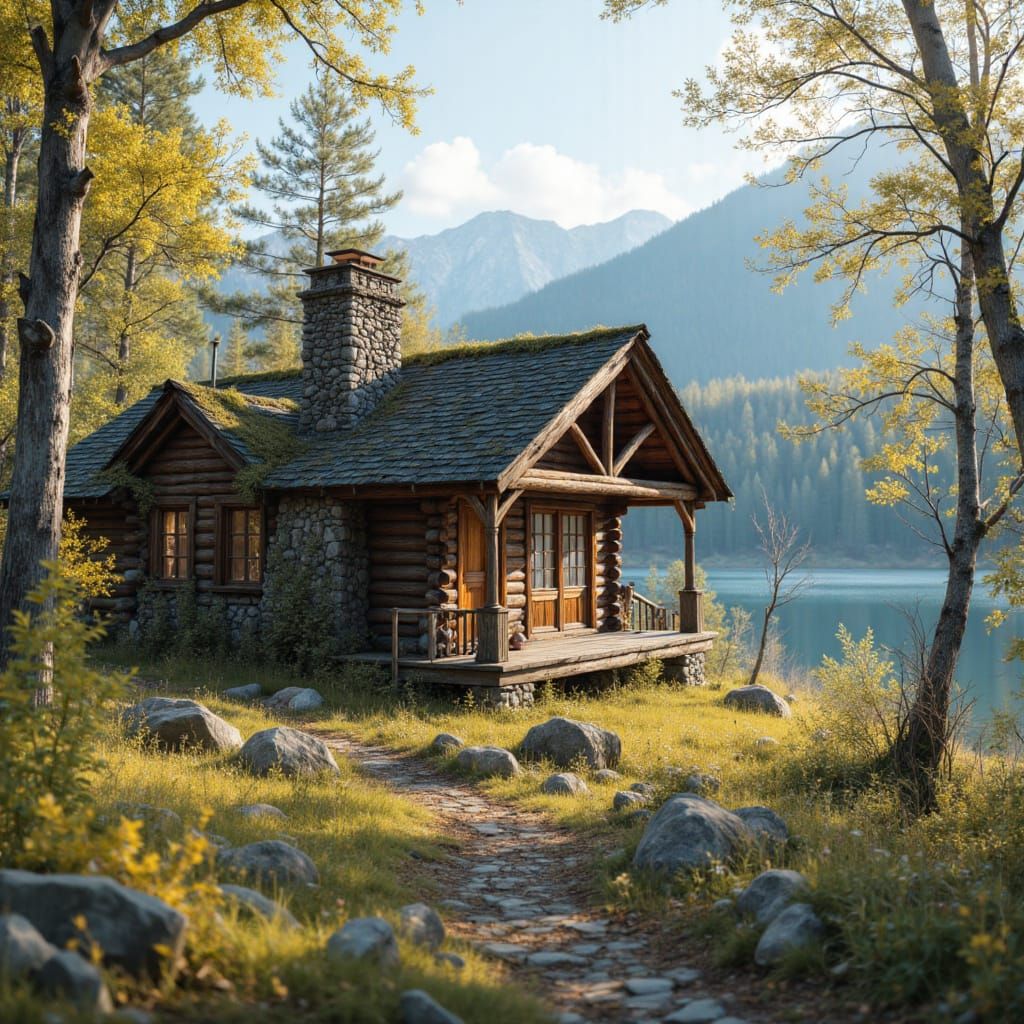 When the weather became warmer Byron reinforced the cabin an...