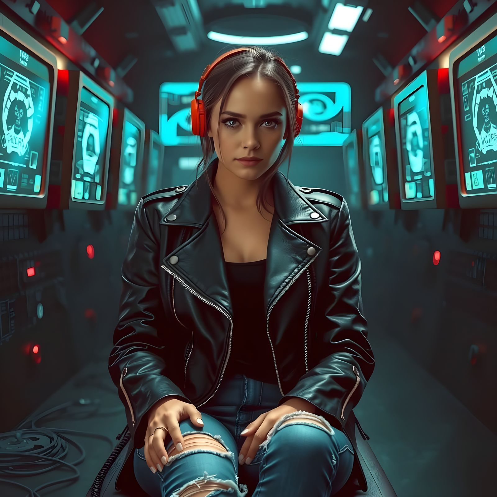 Female Cyborg Brainwashed in Futuristic Laboratory