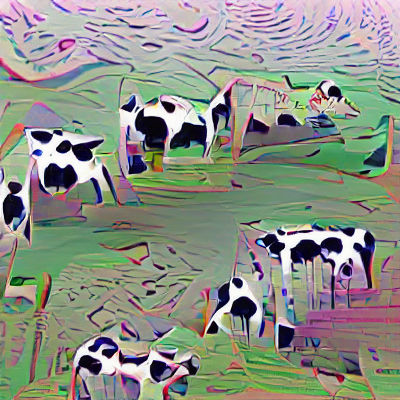Cows Grazing in a Green Pasture