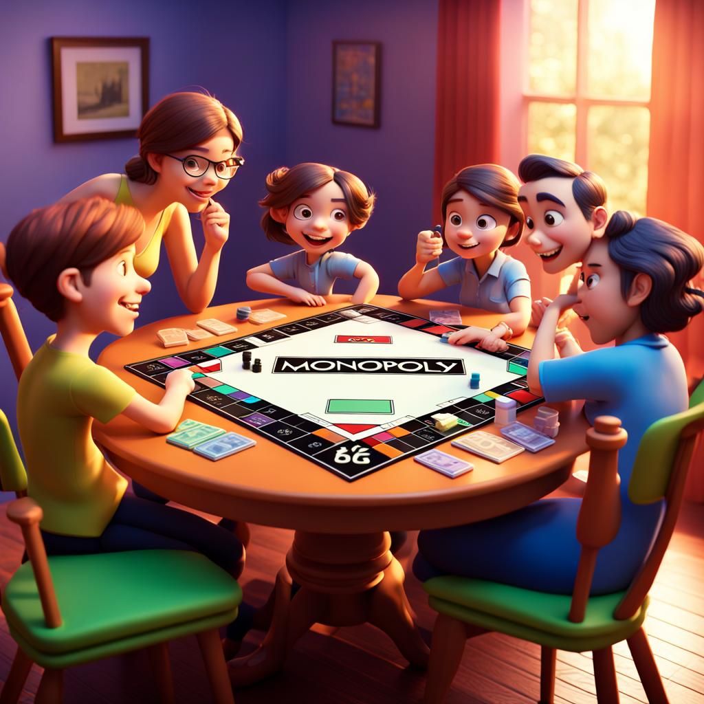 Family Game Night in Pixar Style