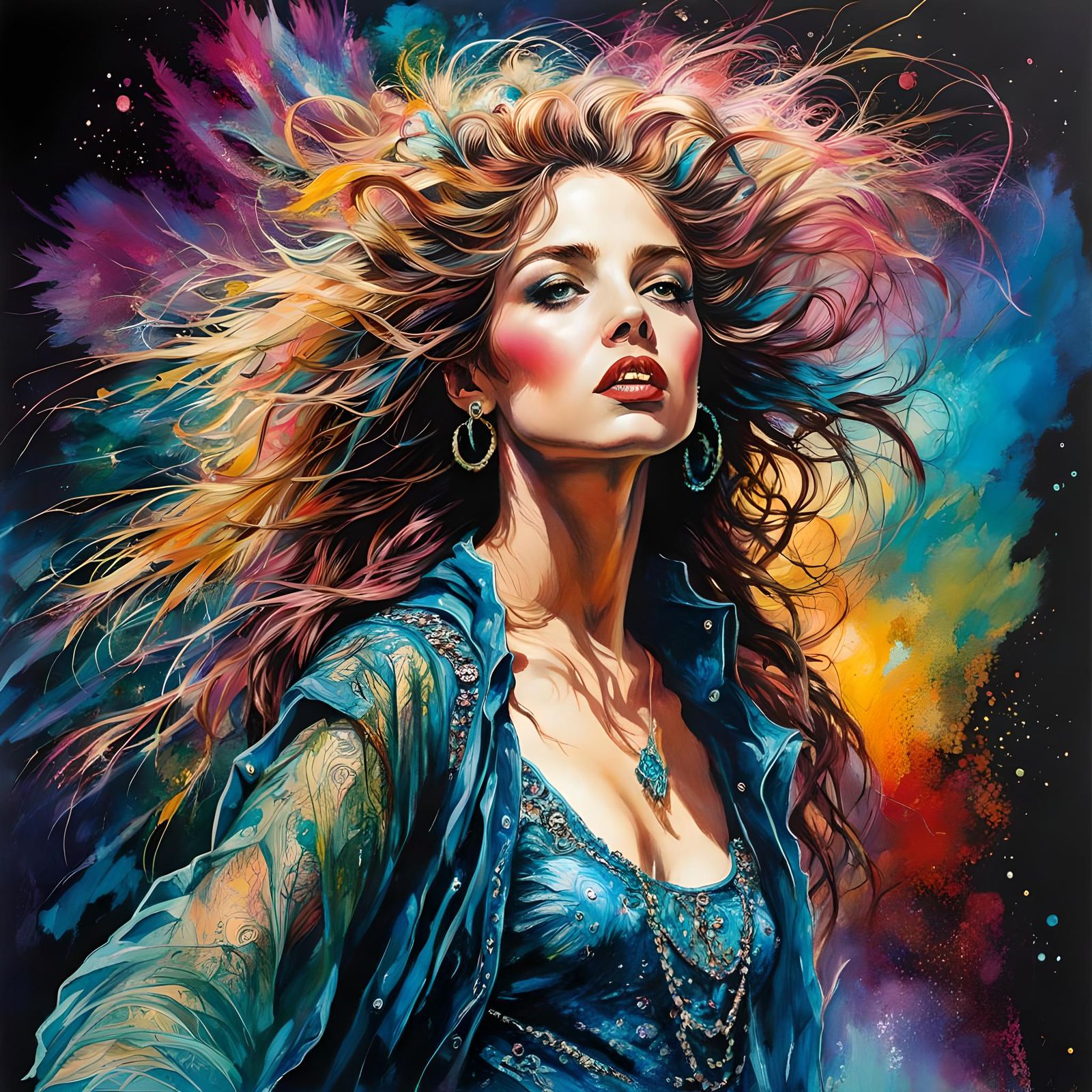 Retro Pop Art Disco Dancing Scene