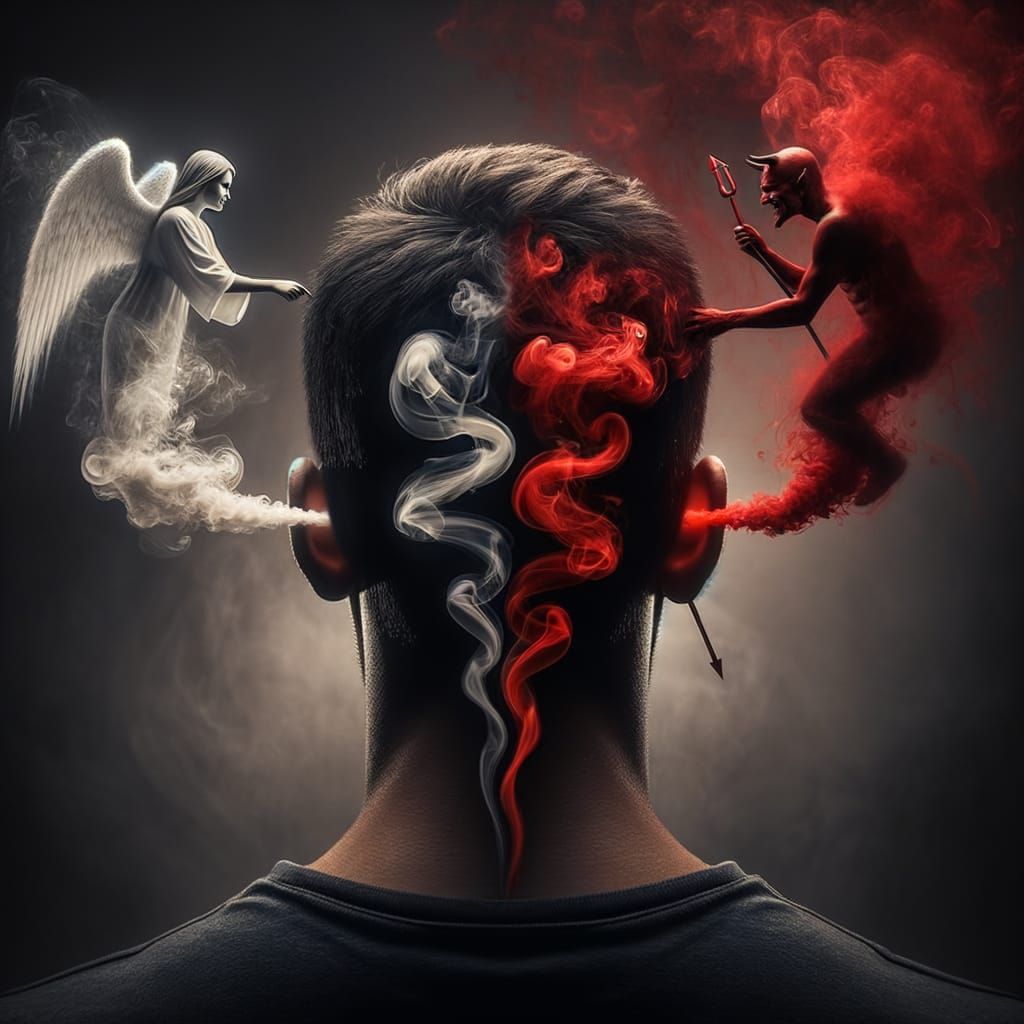 Man's Internal Struggle: Good vs Evil in Smoke