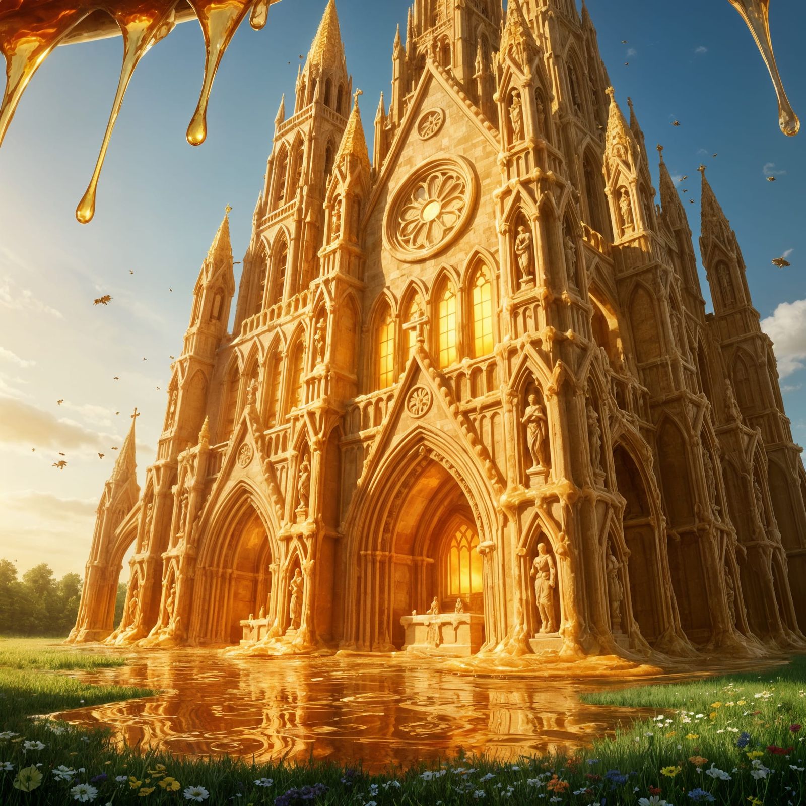 Gothic Honey Cathedral Digital Painting