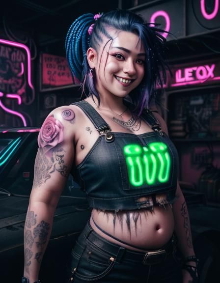 Rebel cyberpunk girl