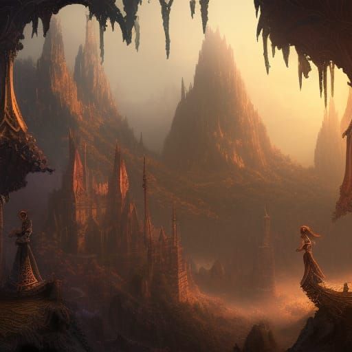 Elves Gathering in Alfheimr: Fantasy Concept Art