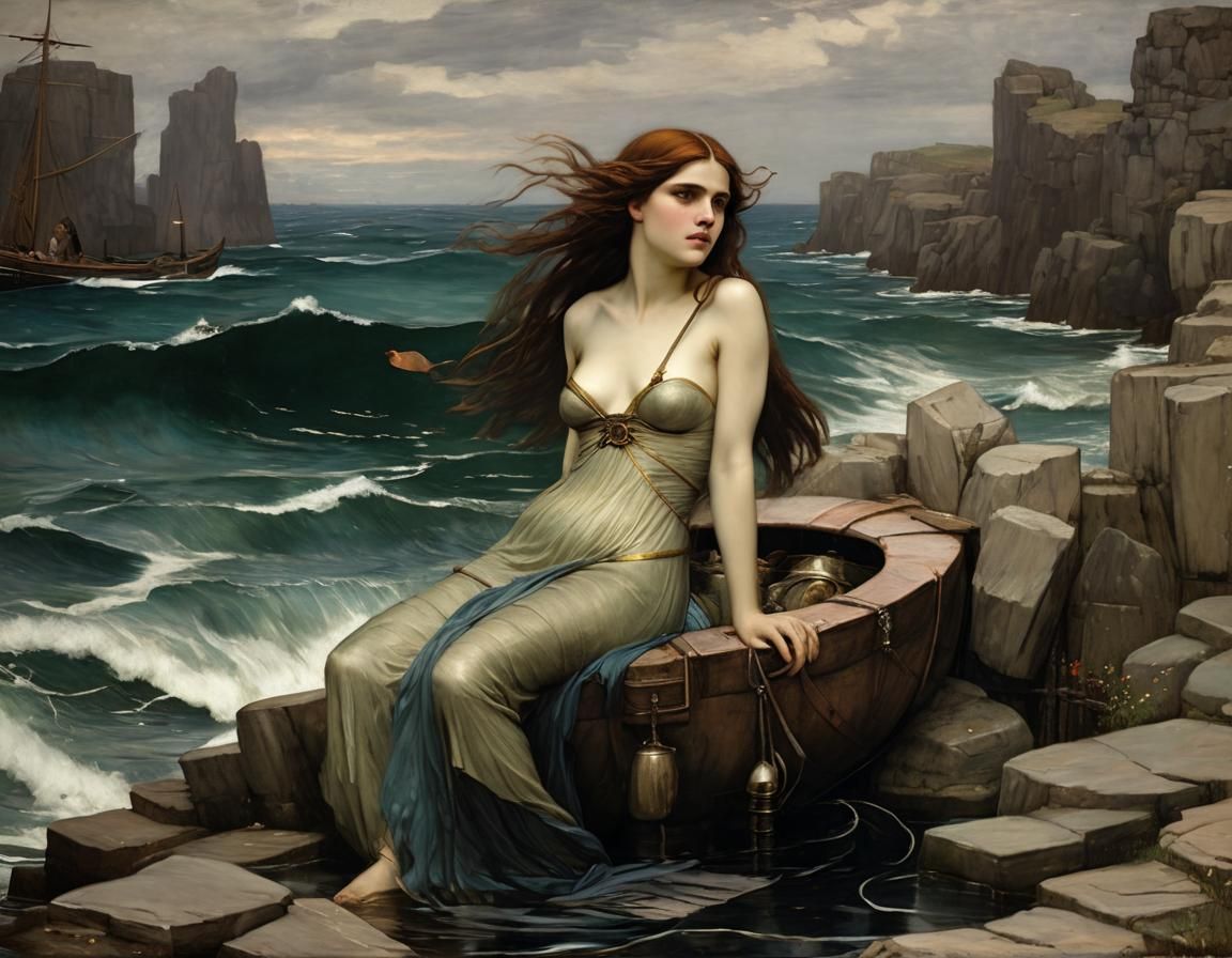 Siren in Pre-Raphaelite Style