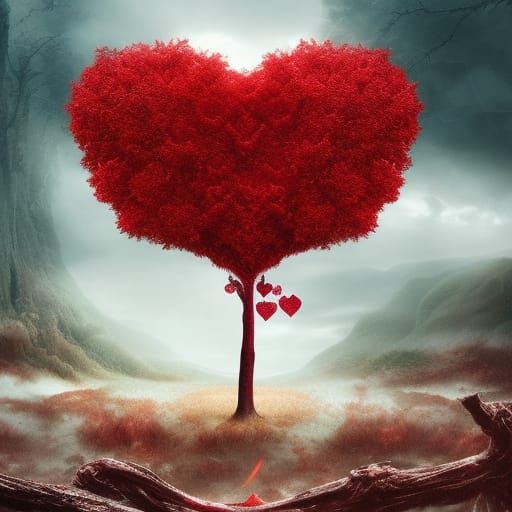 Red Tree of Love: Digital Matte Painting