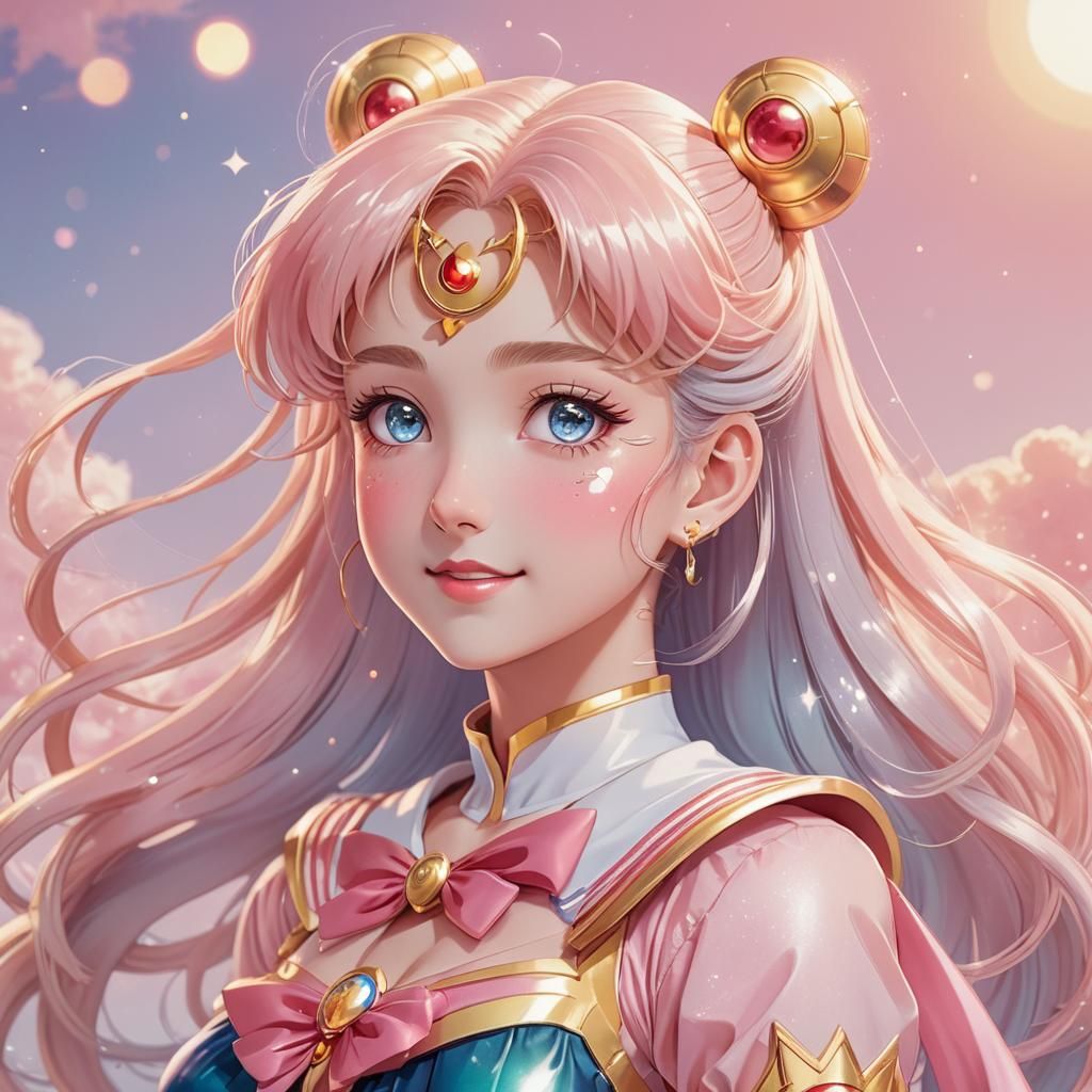 Sailor Moon Anime Illustration in Naoko Takeuchi Style