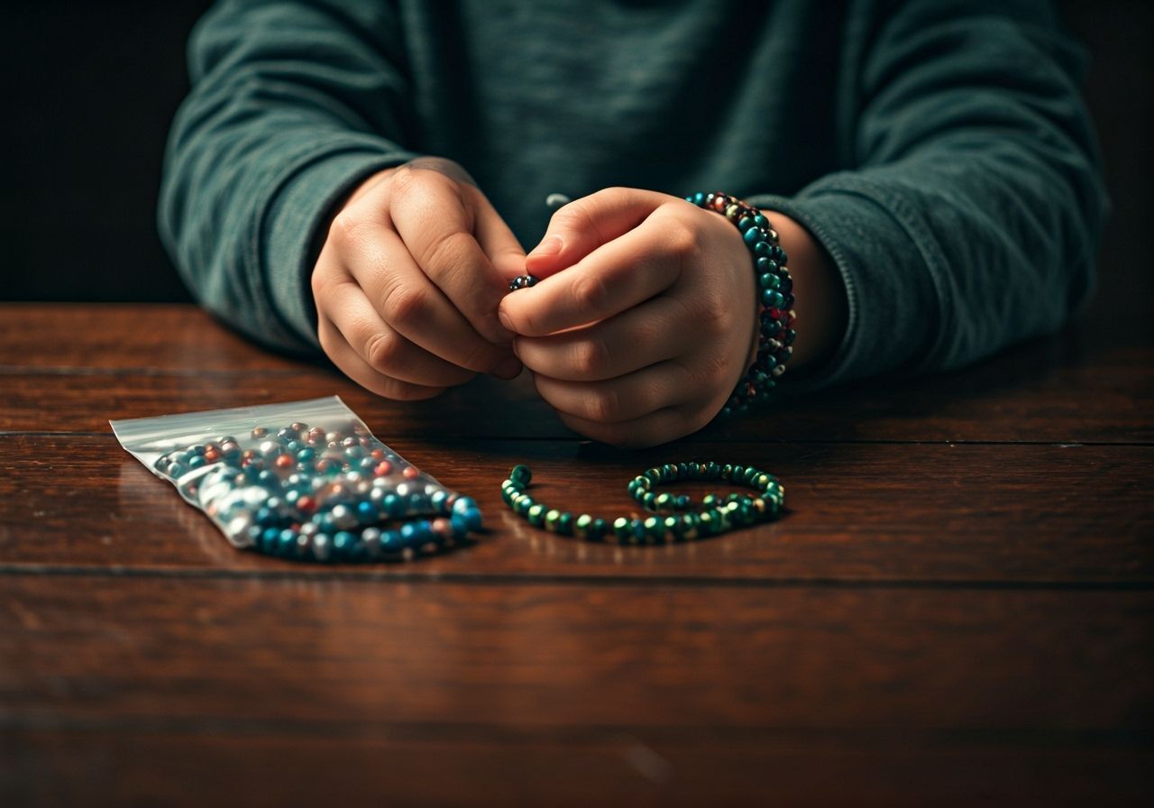 Child's Beaded Bracelet Craft: Cinematic Still