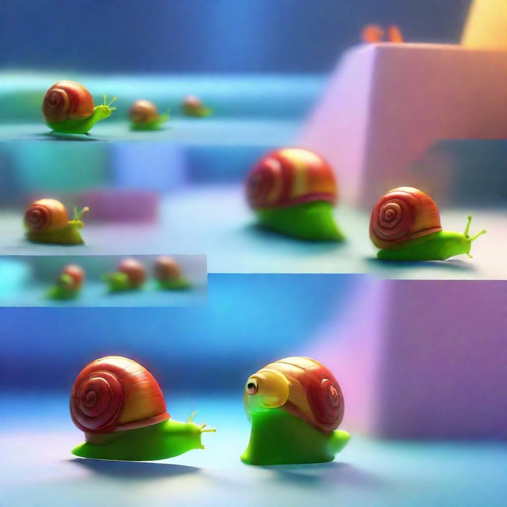 Snail Racing in Pixar-Style 3D Animation