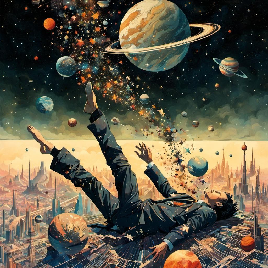 Surreal Explosion of Planets and Stars