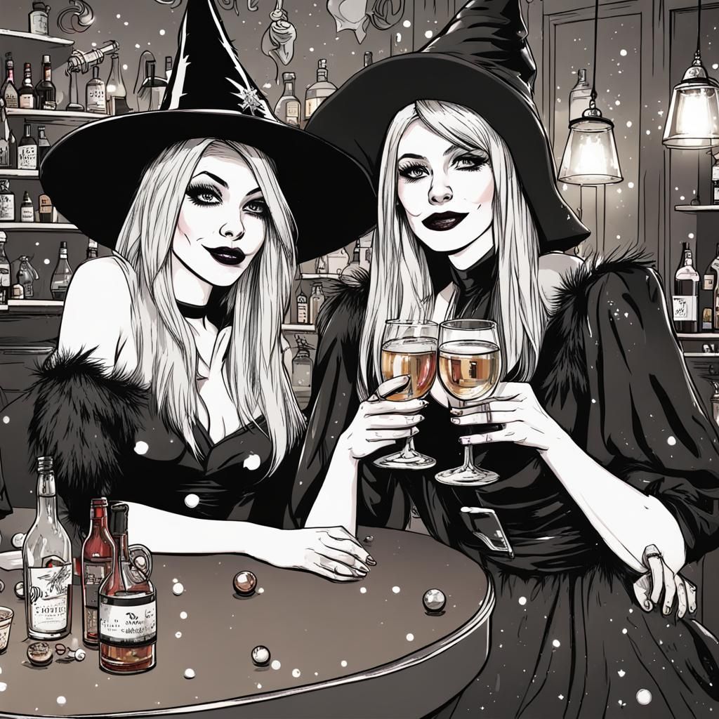 Witches Celebrate Christmas at Nightclub