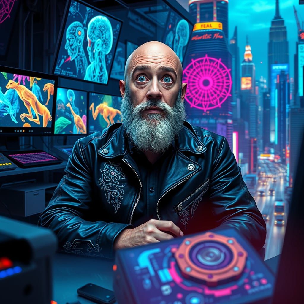 Future Visionary in Neon Metropolis