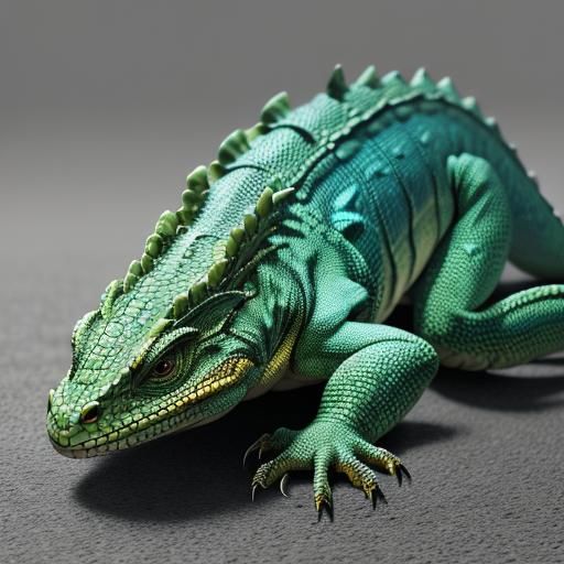 Hyperrealistic Dragon Lizard: Detailed AI Art