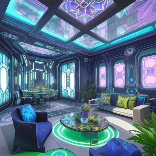 Cybertronian Home Interior: Art Deco Futuristic Design